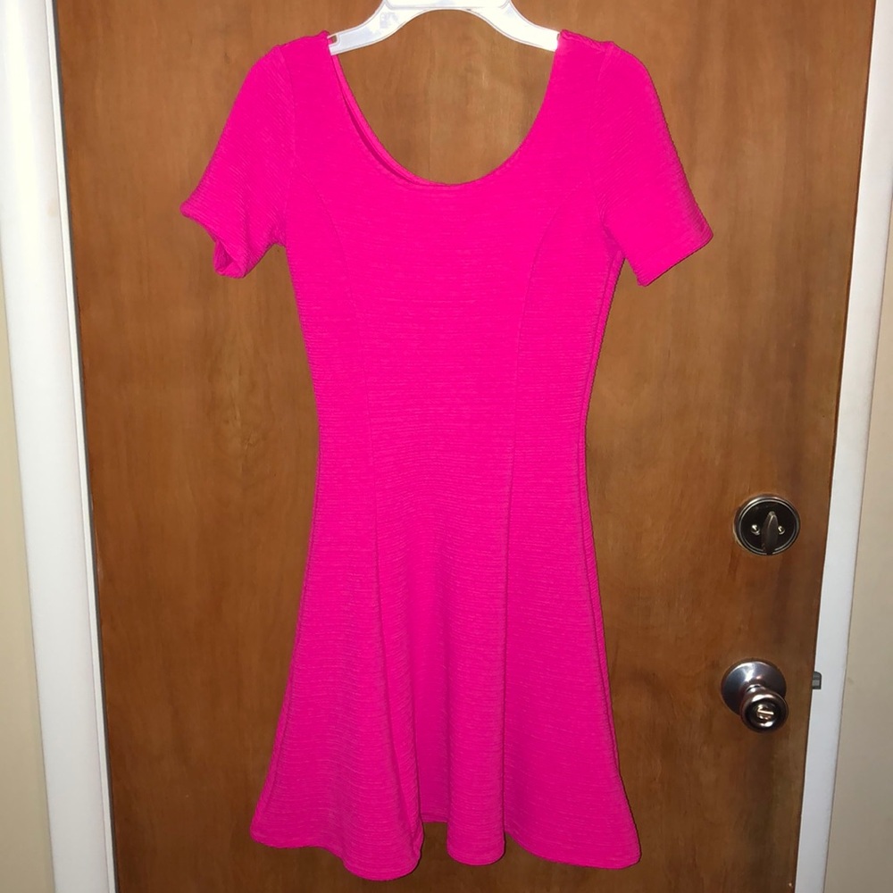Hot pink skater dress